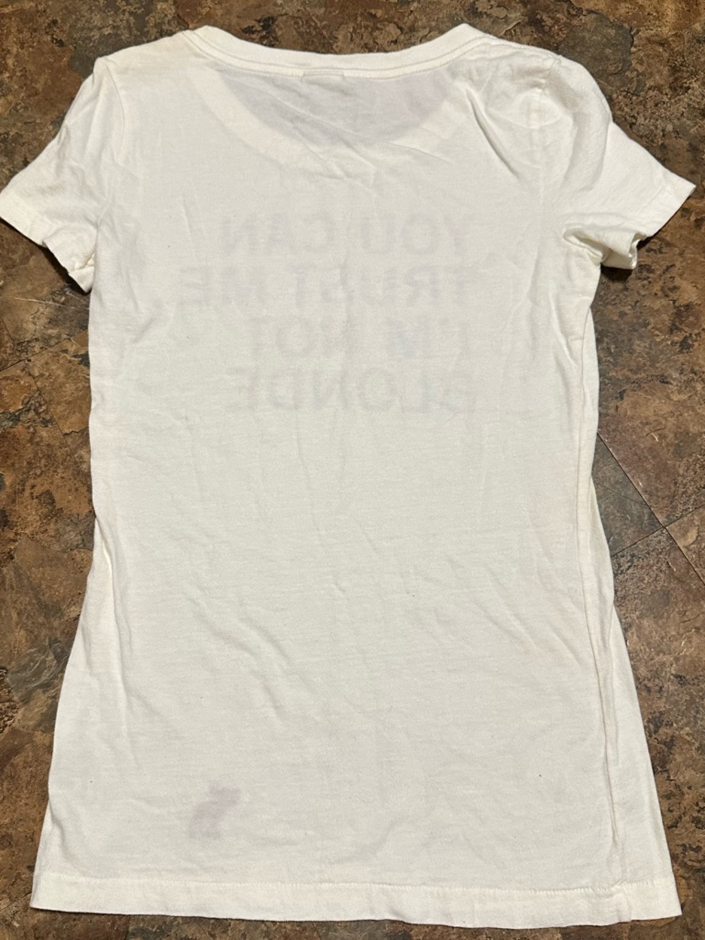 Abercrombie & Fitch Vintage Y2K You Can Trust Me I'm Not Blonde Tee S RARE - Picture 5 of 8